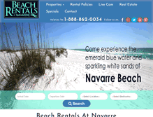 Tablet Screenshot of beachrentalsatnavarre.com
